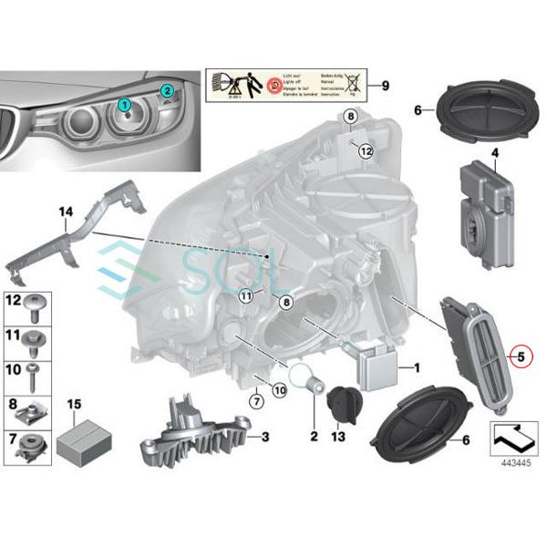 BMW F30 F31 F34 ヘッドライト コントロールモジュール 左右共通 320d 