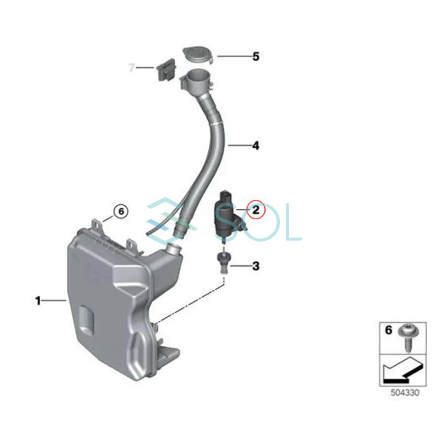 BMW BMW F48 X1 F39 X2 ウインドウ ウォッシャーポンプ 18i 18d 18dX