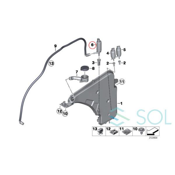 BMW MINI R60 R61 ヘッドライト ウォッシャーポンプ 67637217792 出荷締切18時｜solltd｜05