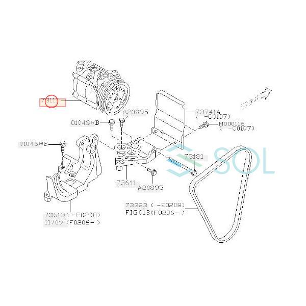 SUBARU（スバル） CAPSOL サンバー TV1 TV2 エアコンコンプレッサー AC
