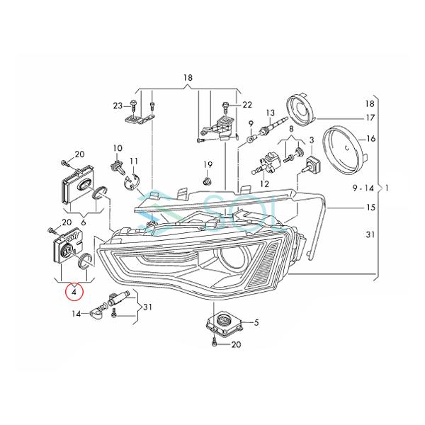アウディ A1(8X1 8XK 8XA 8XF) A3 S3(8P1) D3S 専用 純正キセノン用 補修バラスト 35W 8K0941597 W003T22071 2個セット 出荷締切18時｜solltd｜04
