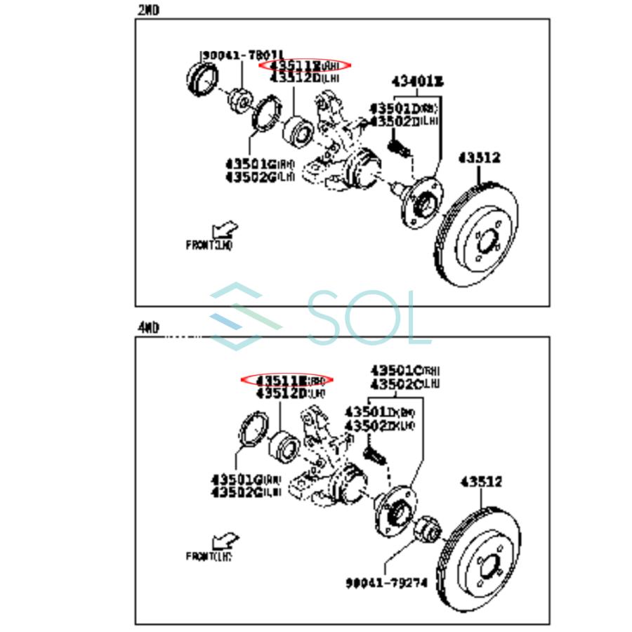 ダイハツ（DAIHATSU） ハイゼット S210P フロント ハブベアリング
