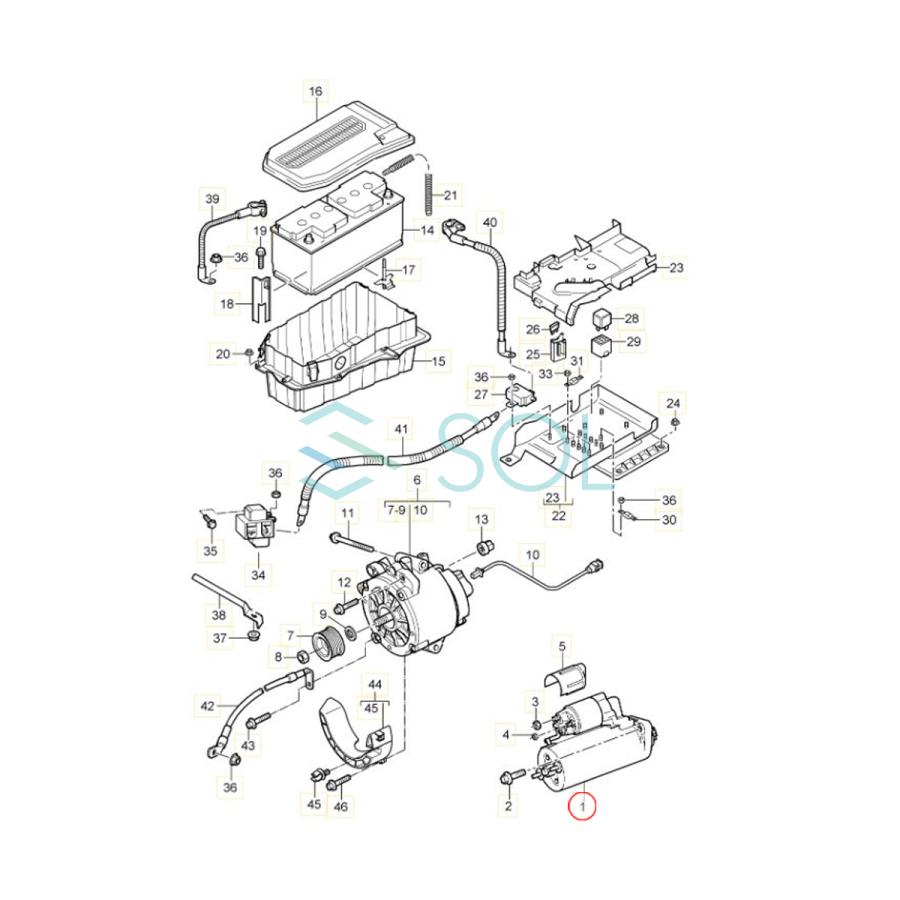 PORSCHE（ポルシェ） カイエン 955 9PA ターボS スターター セル