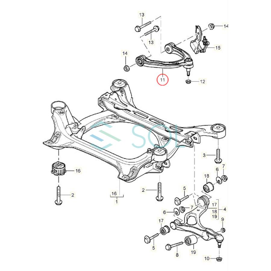 VW トゥアレグ(7LA 7L6 7L7) フロント アッパーアーム コントロールアーム ナット付 左右共通 7L0407021 7L0407021A 7L0407021B_1