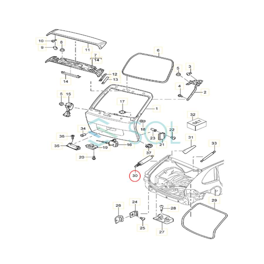 ポルシェ カイエン リアゲートダンパー左右セット PORSCHE（ポルシェ） カイエン(9PA) トランクダンパー リアゲート
