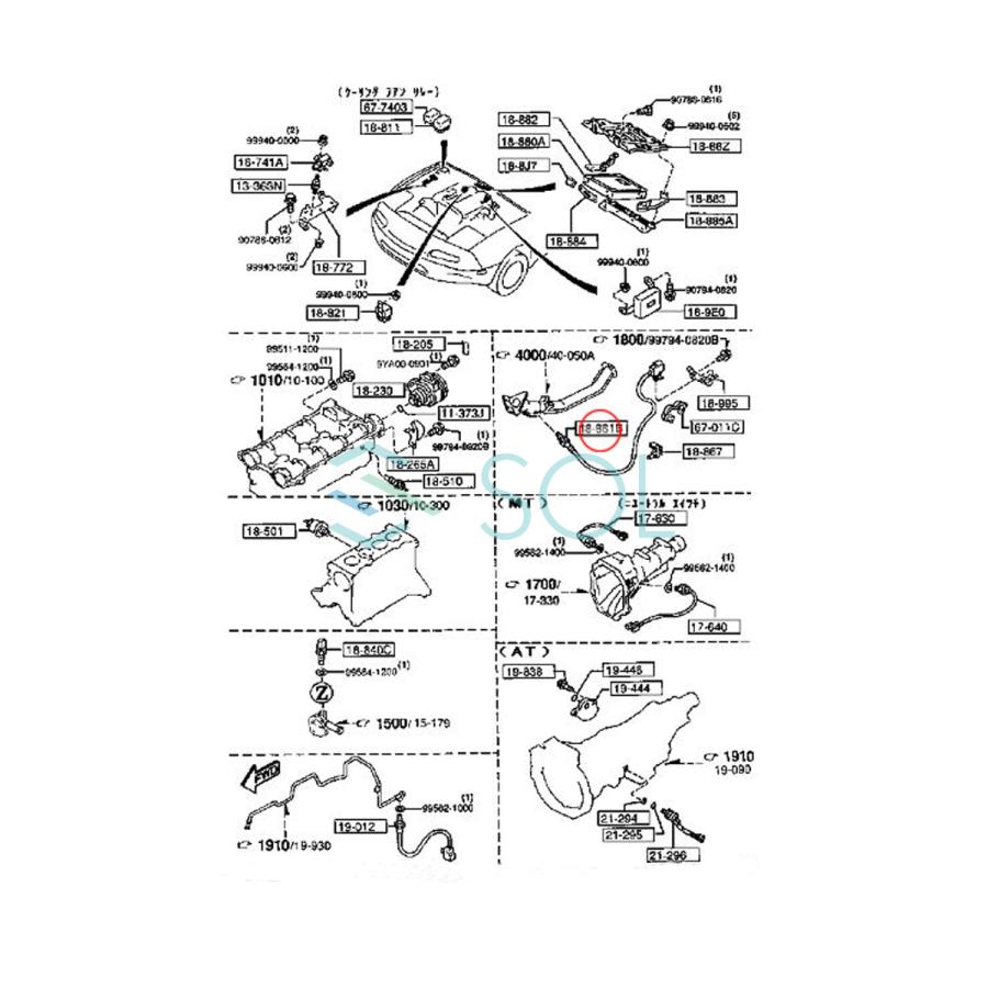 マツダ（Mazda） ロードスター(NB6C NA8C) O2センサー ラムダセンサー