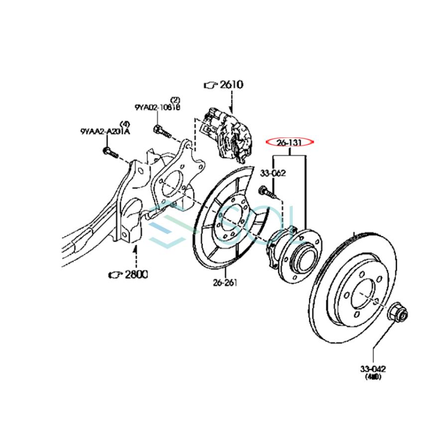 マツダ（Mazda） ビアンテ CCEFW リア ハブベアリング ボルト付 左右