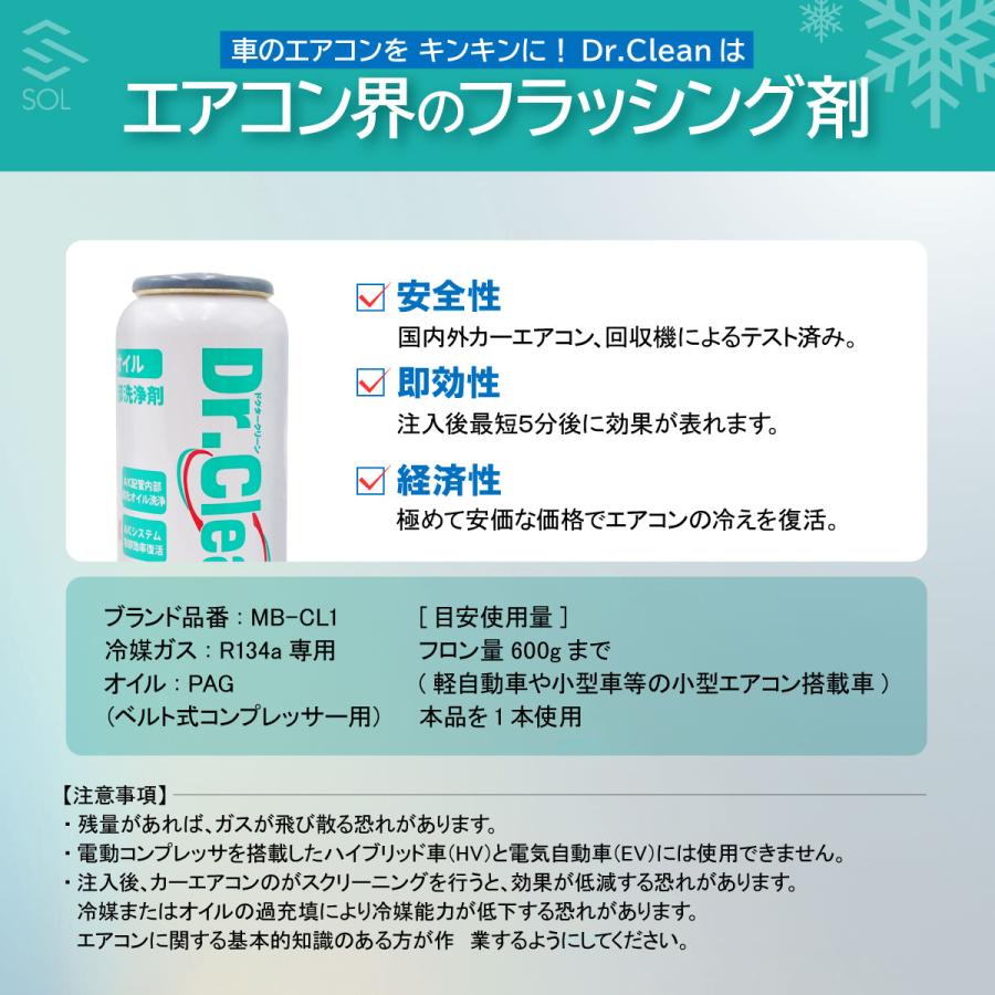 Dr.Clean ドクタークリーン エアコン配管 洗浄剤 PAG専用 10本