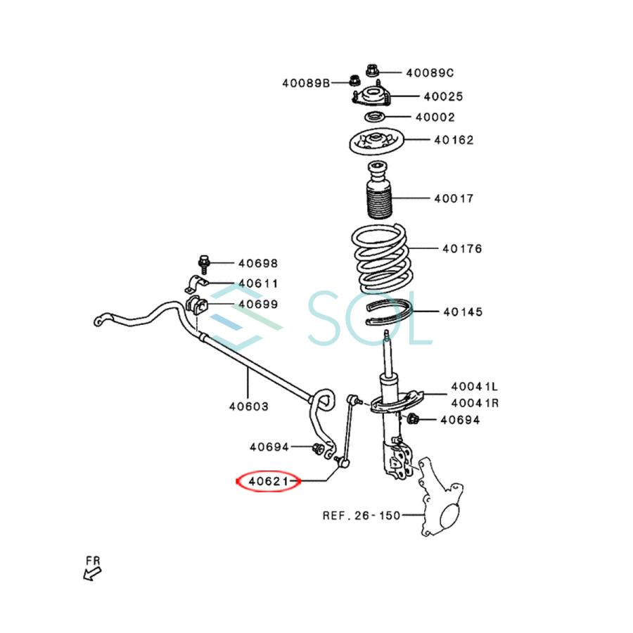 三菱 デリカ D5(CV1W CV2W CV4W CV5W) アウトランダー PHEV(GF8W GG2W) フロント スタビリンク ナット付 左右共通 MN101368 出荷締切18時｜solltd｜02