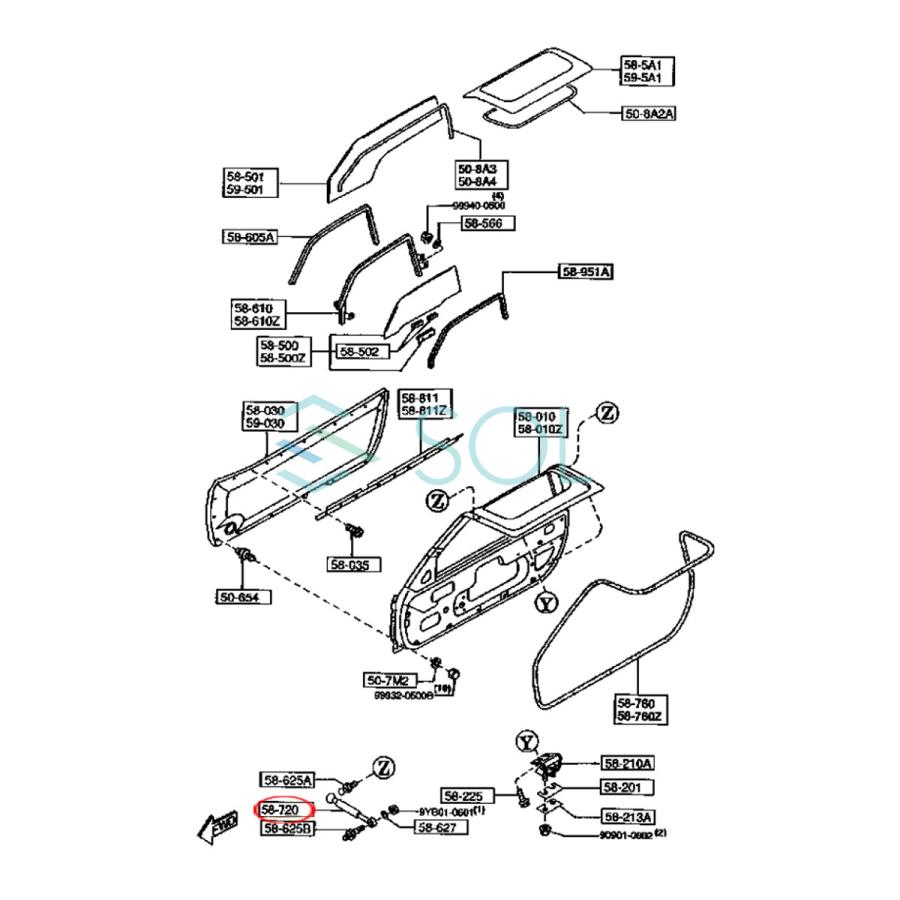 マツダ AZ-1(PG6SA) ドアダンパー 2本セット 左右共通 P100-58-720A 出荷締切18時｜solltd｜03