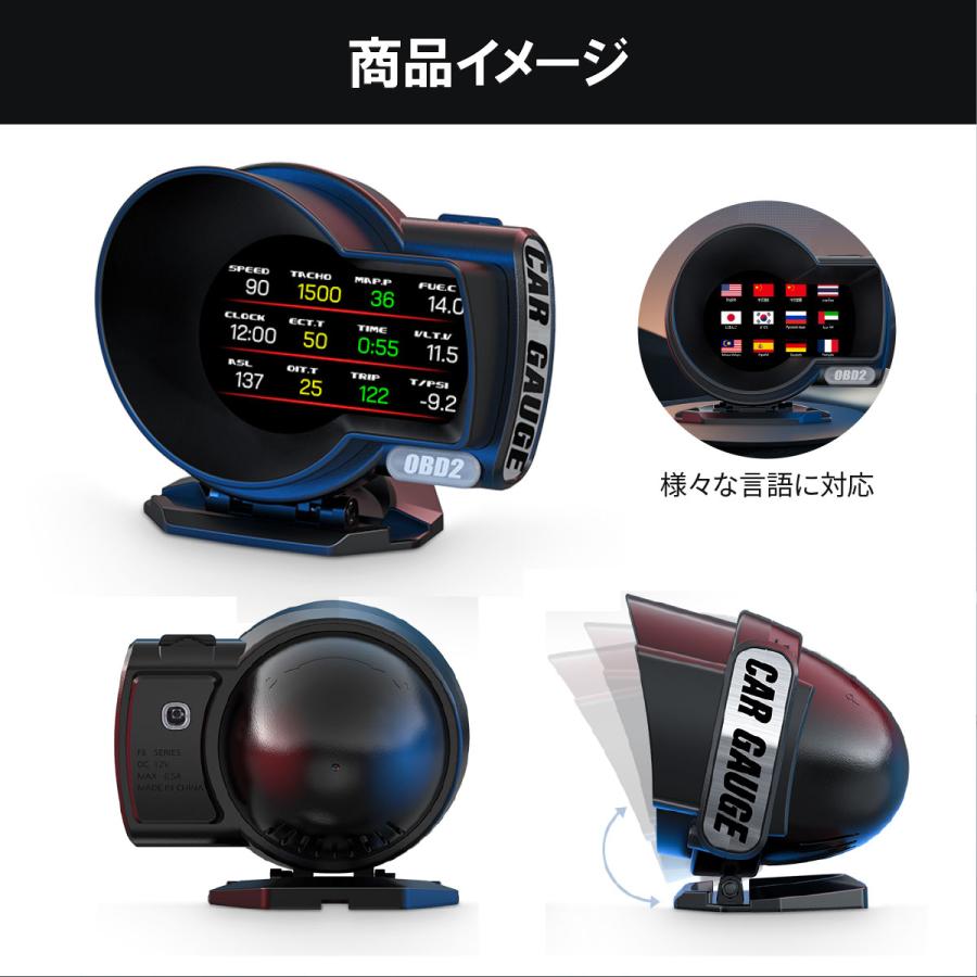 ヘッドアップディスプレイ hud OBD2 GPS F8 多機能 マルチメーター