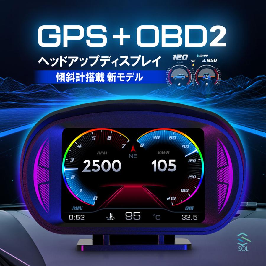 トヨタ（TOYOTA） ヘッドアップディスプレイ HUD OBD2 GPS 多機能 P2