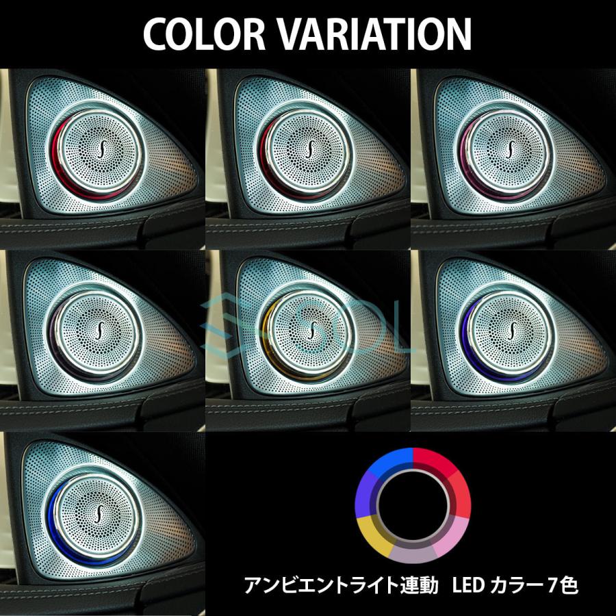 ベンツ Sクラス W222 前期用 アンビエントライト連動 ハイエンド ロータリー 3Dツイーター スピーカー 純正交換タイプ LEDカラー7色 ベンツ Sクラス W222 前期用 アンビエントライト連動 ハイエンド ロータリー 3Dツイーター スピーカー 純正交換タイプ LEDカラー7色