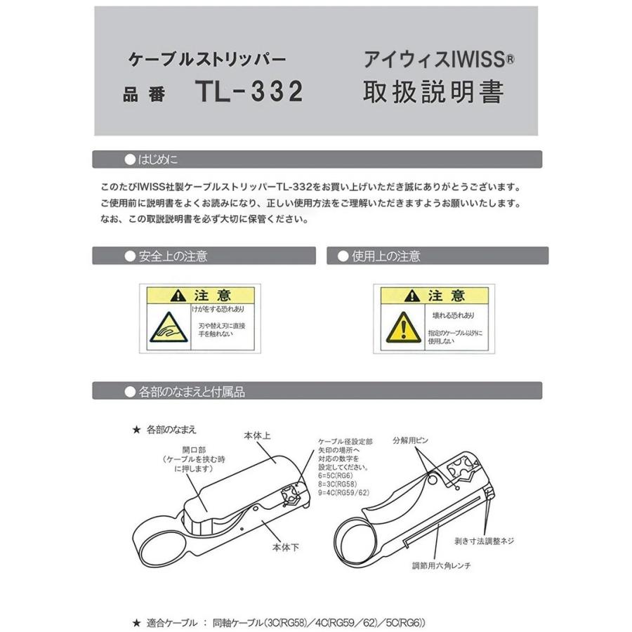 IWISS（アイウィス） 同軸ストリッパー ワイヤーストリッパー 3C 4C 5C