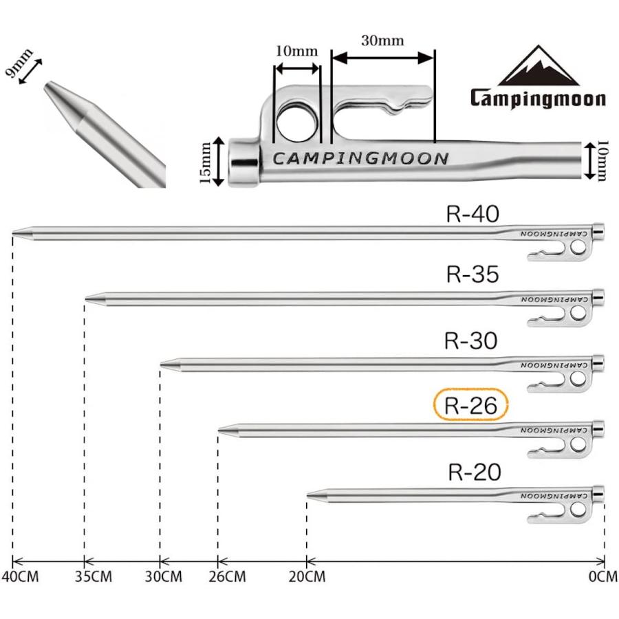 CAMPINGMOON ペグ 24本セット　30cm 楽天市場】[スーパーセール☆20%OFF] キャンピングムーン ペグ 鍛造