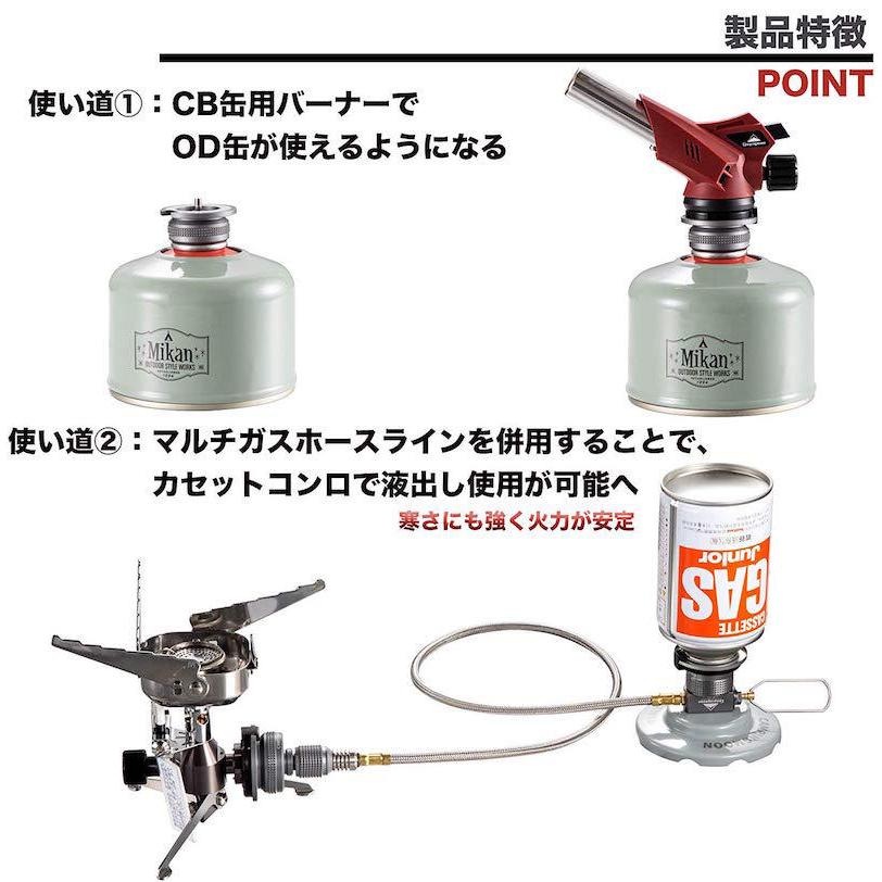 CAMPINGMOON CB OD 互換アダプター マルチガスホースライン CAMPINGMOON CB OD 互換アダプター マルチガスホースライン