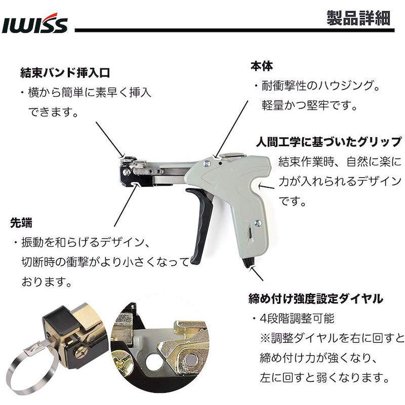 ケーブルタイ 結束工具 タイガン ステンレス結束バンド 結束工具 梱包機 梱包 結束 結束機 幅7.9mm まで お得 おすすめ IWISS アイウィス ステンレス｜sologear｜03