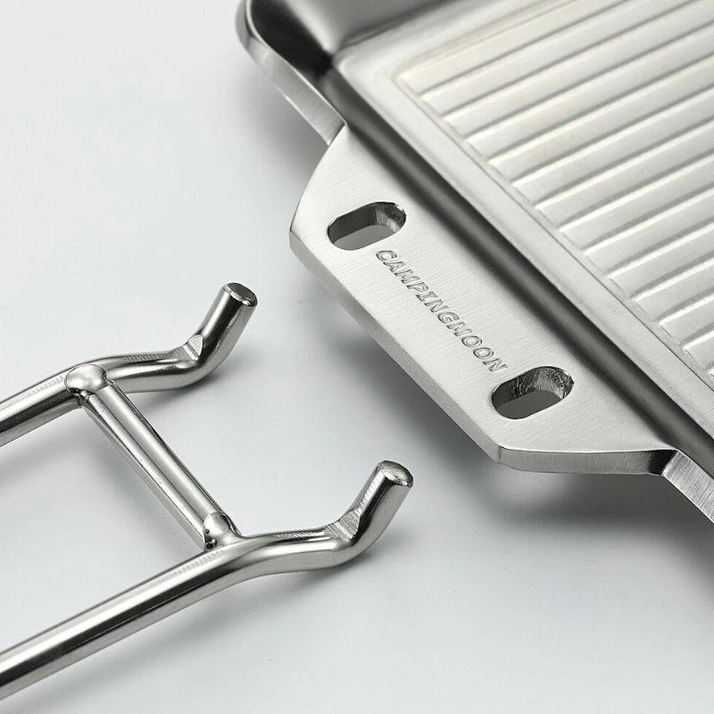 CAMPINGMOON グリルプレート 蓋付き 鉄板 アウトドア キャンプ ソロ