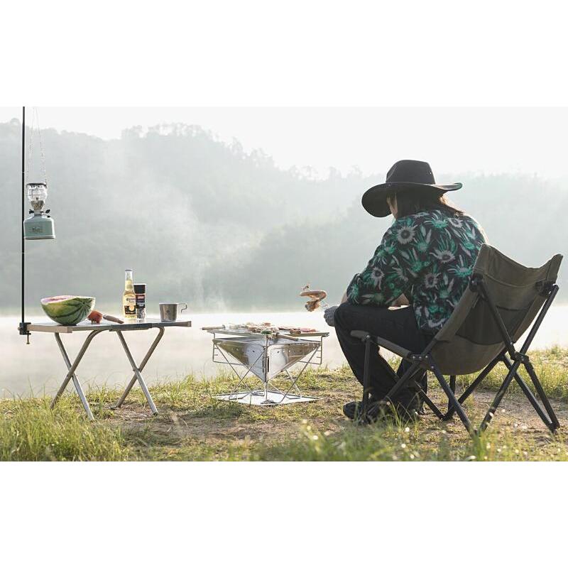 キャンピングムーン　ローチェア　カーキ　2点セット CAMPING MOON 焚き火 ローチェア 難燃チェア カーキ 2脚まとめ