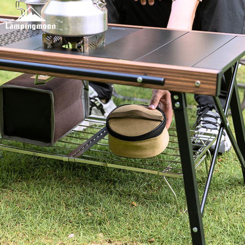 CAMPING MOON(キャンピングムーン) フィールドラック 伸縮ロータイプ FD-13(シルバー) 2台セット　耐荷重：20㎏/1枚あたり 低い高さがちょうどいい！キャンピングムーンの伸縮式フィールドラック