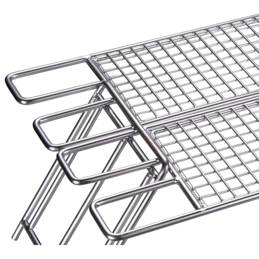 CAMPINGMOON 焚き火 グリル用 ゴトク ステンレス ロストル 網 キャンプ