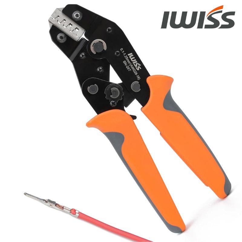 アイウィス IWISS 精密同時圧着ペンチ ラチェット式 オープンバレル端子 0.1-1.0mm2小・中型端子対応 SN-28T の商品画像