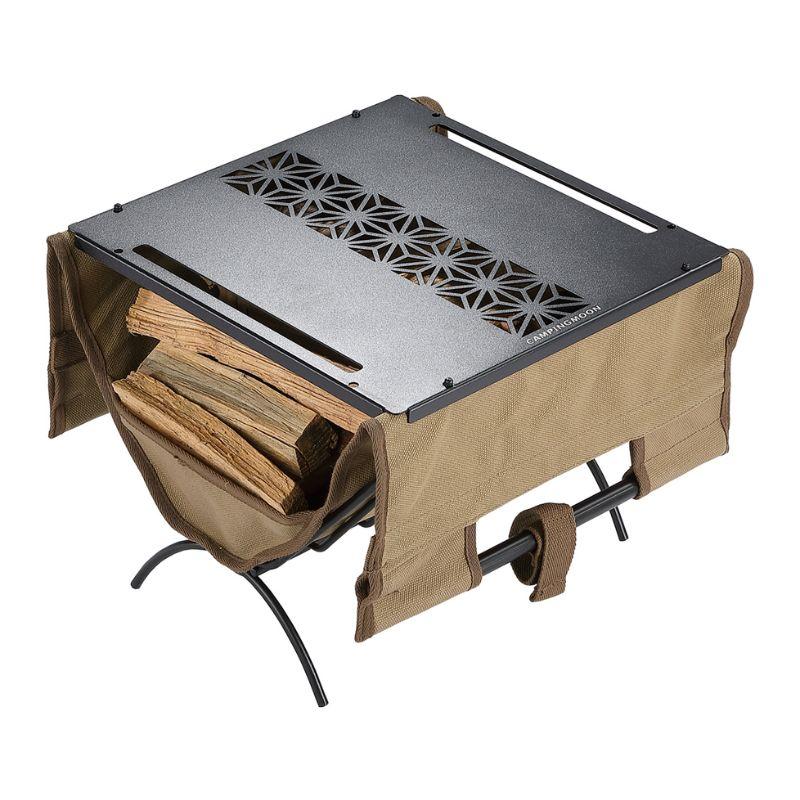 CAMPINGMOON 薪ラック 薪スタンド ログキャリー 薪バック セット 薪