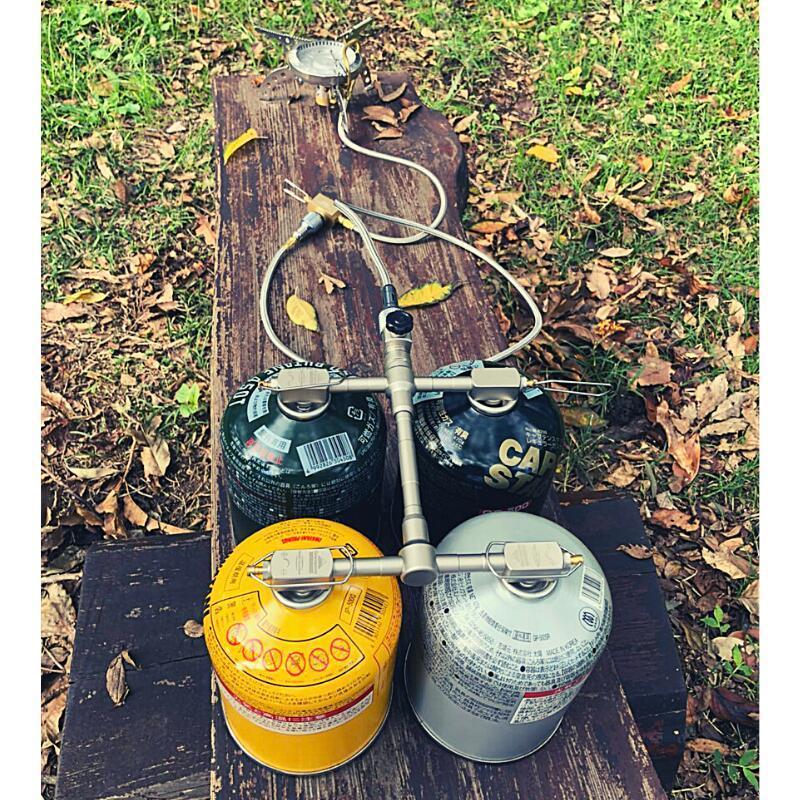 CAMPINGMOON ガス缶 ホース ガス アダプター マルチガスホースライン