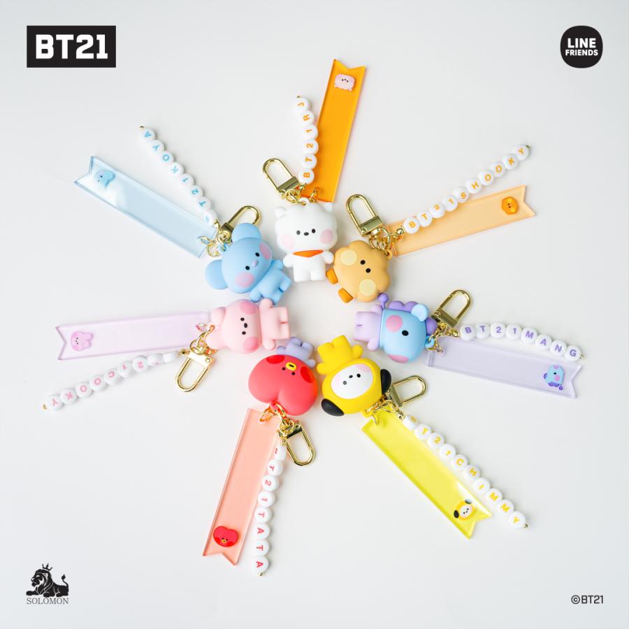 BT21 キーホルダー　シール ソロモン商事 BT21 minini フィギュアキーリング (シール付き)_FKS_M
