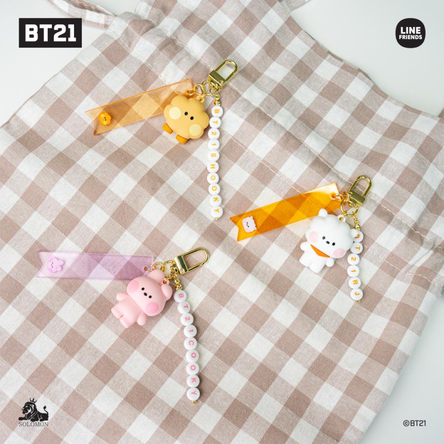 BT21 キーホルダー　シール ソロモン商事 BT21 minini フィギュアキーリング (シール付き)_FKS_M