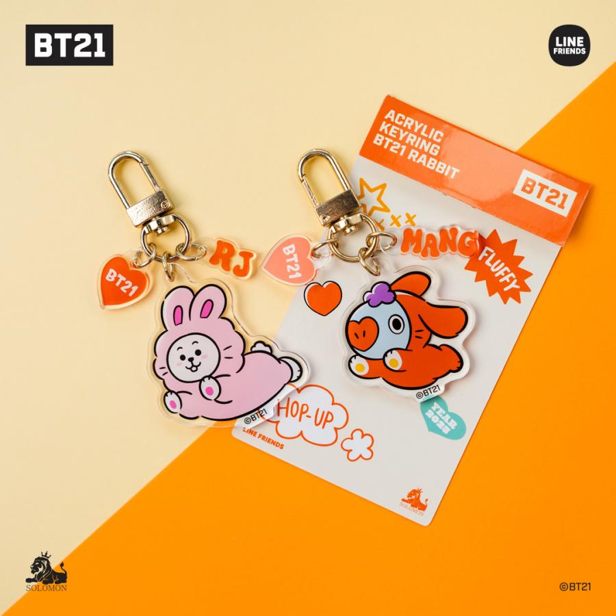 BT21 【期間限定品】ソロモン商事 BT21 RABBIT アクリルキーリング RAK_R_ACRYLIC KEYRING アクリルキー ...