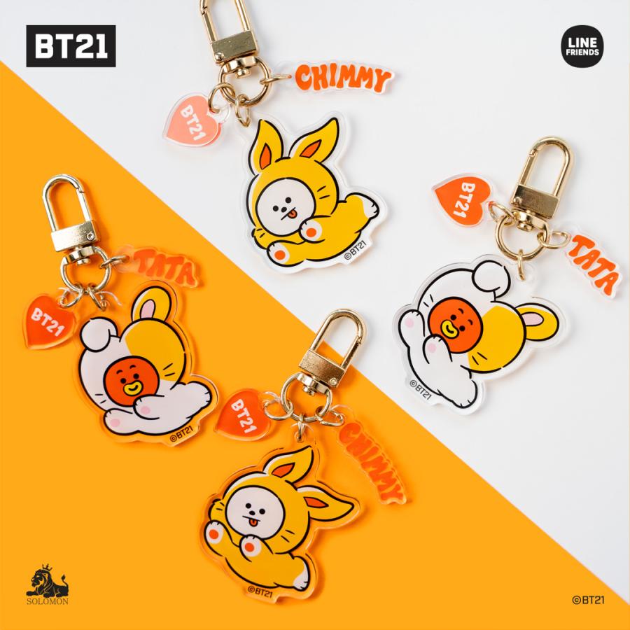 BT21 【期間限定品】ソロモン商事 BT21 RABBIT アクリルキーリング RAK_R_ACRYLIC KEYRING アクリルキー ...