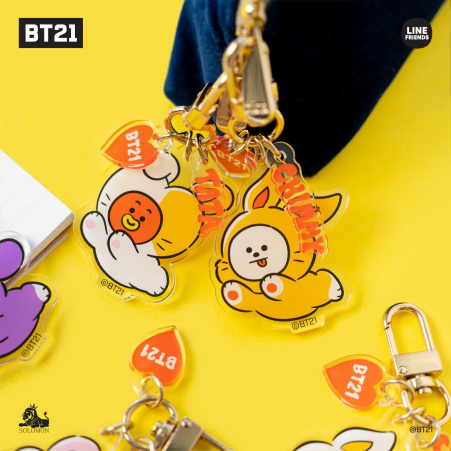 BT21 【期間限定品】ソロモン商事 BT21 RABBIT アクリルキーリング RAK_R_ACRYLIC KEYRING アクリルキー ...