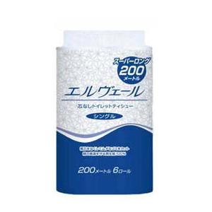 長〜いトイレットペーパー　スーパーロング200m エルヴェール １ケース（6ロール×8パック入り）（Yahoo!・SOLOTTA Yahoo!店）