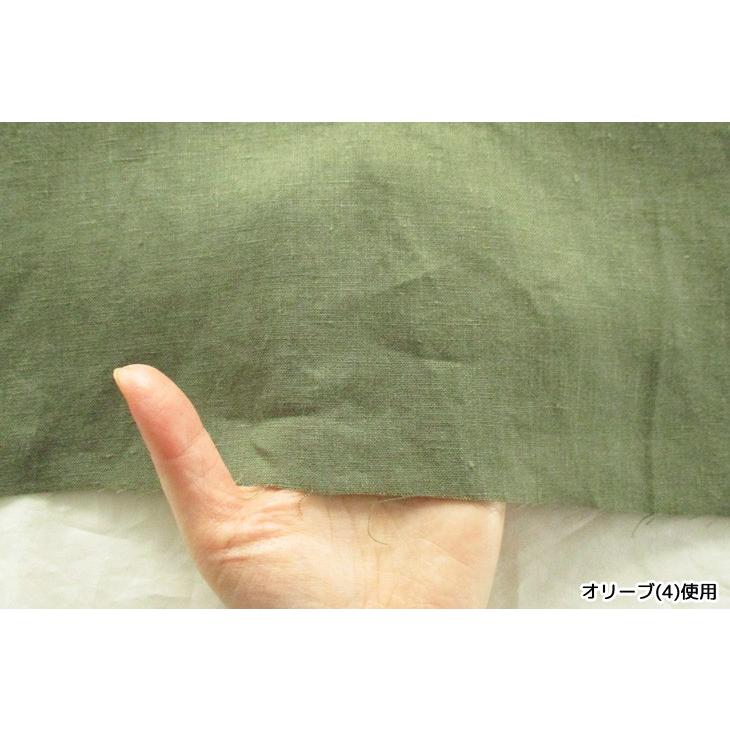 布 生地 麻 無地 手作り 60sフレンチリネンキャンバスワッシャー(緑