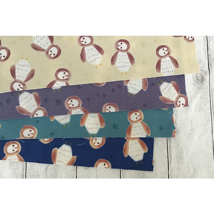 F6 ふくろう アート作品 布の絵 コラージュ