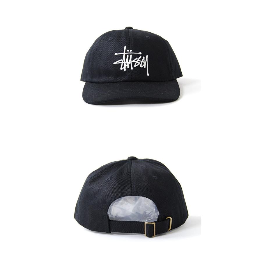 STUSSY ステューシー キャップ BIG LOGO LOW PRO CAP BLACK コットン