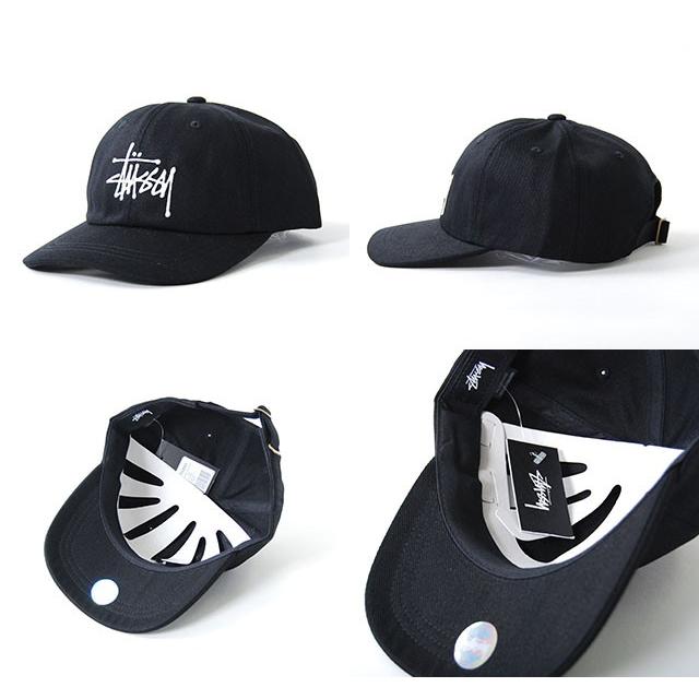 STUSSY ステューシー キャップ BIG LOGO LOW PRO CAP BLACK コットン