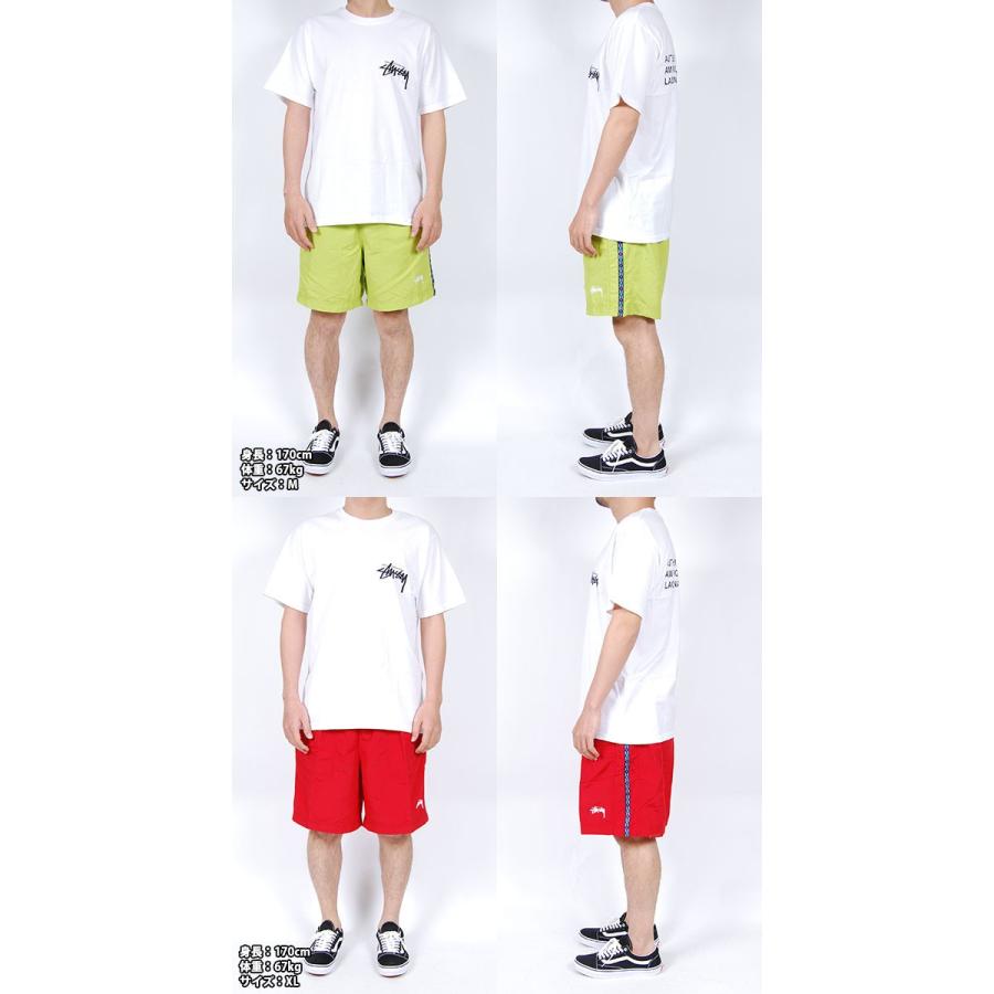 STUSSY ステューシー TAPING NYLON SHORT PANTS LIME RED テーピング