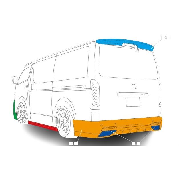 AIMGAIN 純VIP トヨタ 200 ハイエース ナロー バンパータイプ 4・5・6