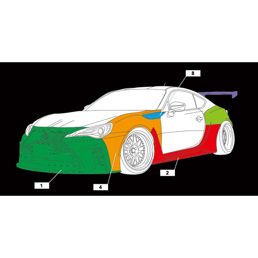 86 BRZ 前期後期カーボンサイドフェンダーカバー フェンダーフィン 2