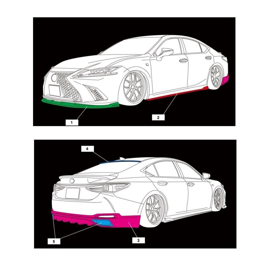 AIMGAIN 純VIP SPORT LEXUS レクサス ES ES300h マフラーフィニッシャー 2018.10-2021.8 エイムゲイン エアロ パーツの画像