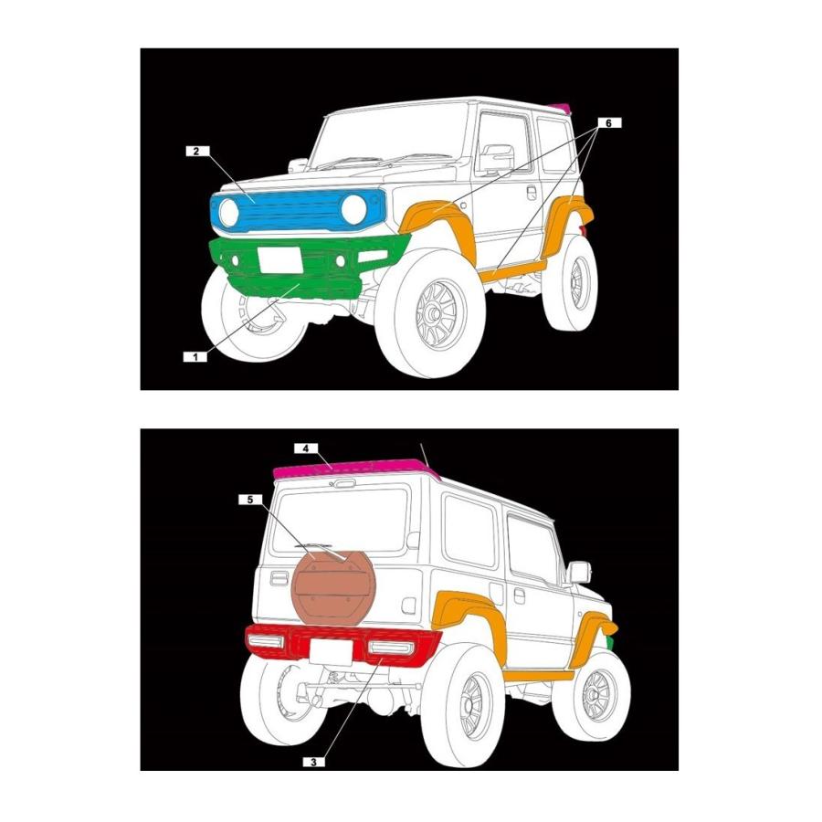 AIMGAIN MUDRON SPORT ワイドフェンダー SUZUKI スズキ JIMNY SIERRA ジムニーシエラ JB74W フロントグリル Type2 エイムゲイン フロント グリル エアロ パーツ |  | 06