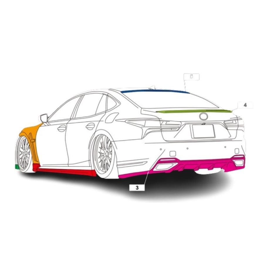 エイムゲイン純VIP EXE リアアンダースポイラー標準グレード LS500前期 AIMGAIN 純VIP EXE LEXUS レクサス 50系 LS 前期 標準グレード LS500