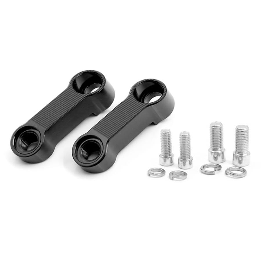 バイク ミラーアダプター ミラーホルダー オフセットホルダー ミラーアダプターキット M10 M8用 ネジ （2個 黒色） | 