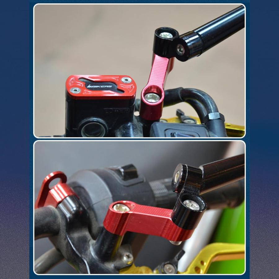 バイク ミラーアダプター ミラーホルダー オフセットホルダー ミラーアダプターキット M10 M8用 ネジ （2個 黒色） |  | 02