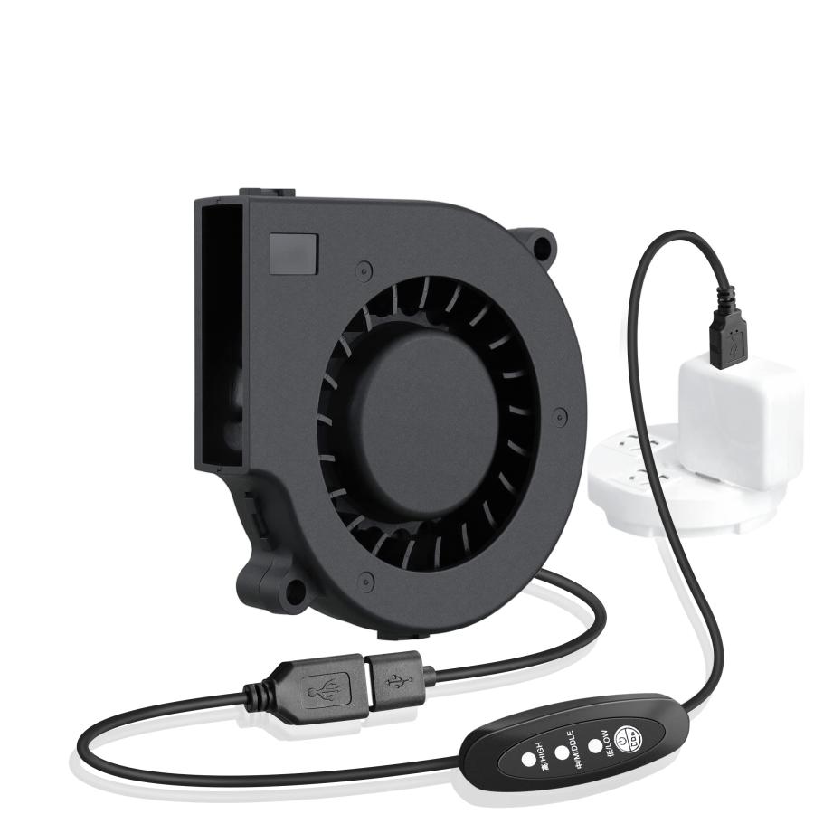 GDSTIME 75mmx15mm 5V DC USB ブロワーファンブラシレス冷却ファン DIY FAN 風量調整可 3段階風量調節 |  | 07