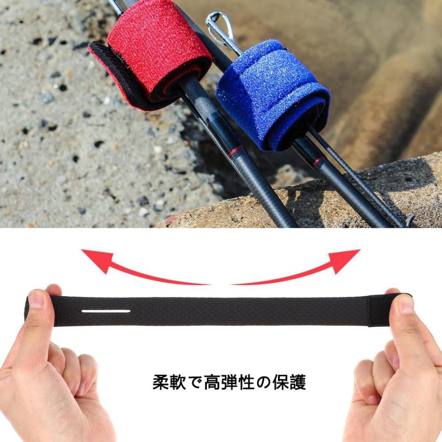 ロッドベルト 保護ベルト 釣り竿バンド 釣り 結びバンド マジックテープバンド 3色 9本入 |  | 03