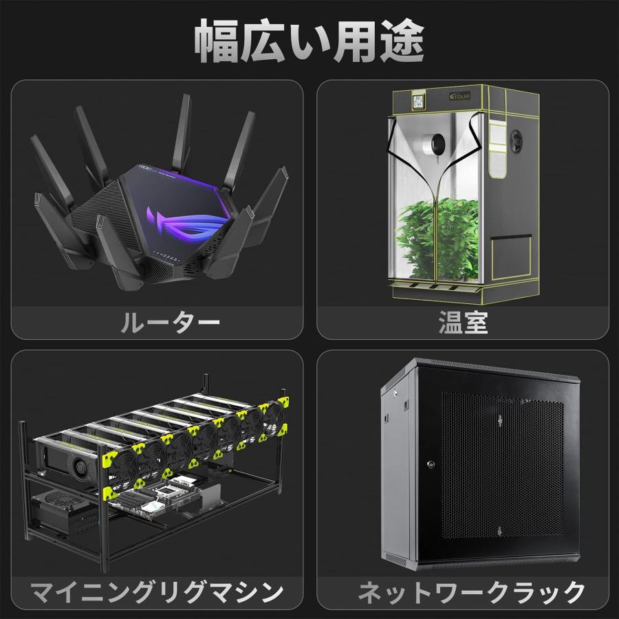 upHere 冷却ファン12cm ミニ送風機 換気扇 AC電源 強力3000RPM