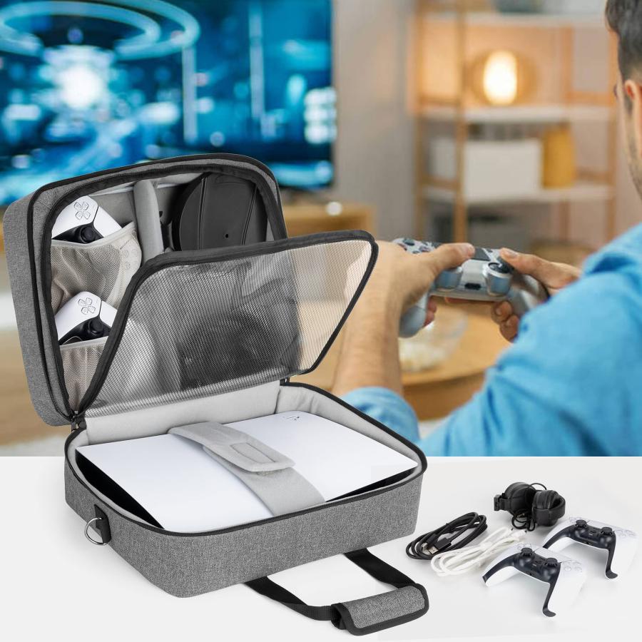 Trunab PS5 収納バッグ ps5収納ケース 多機能対応 PS5/PS4